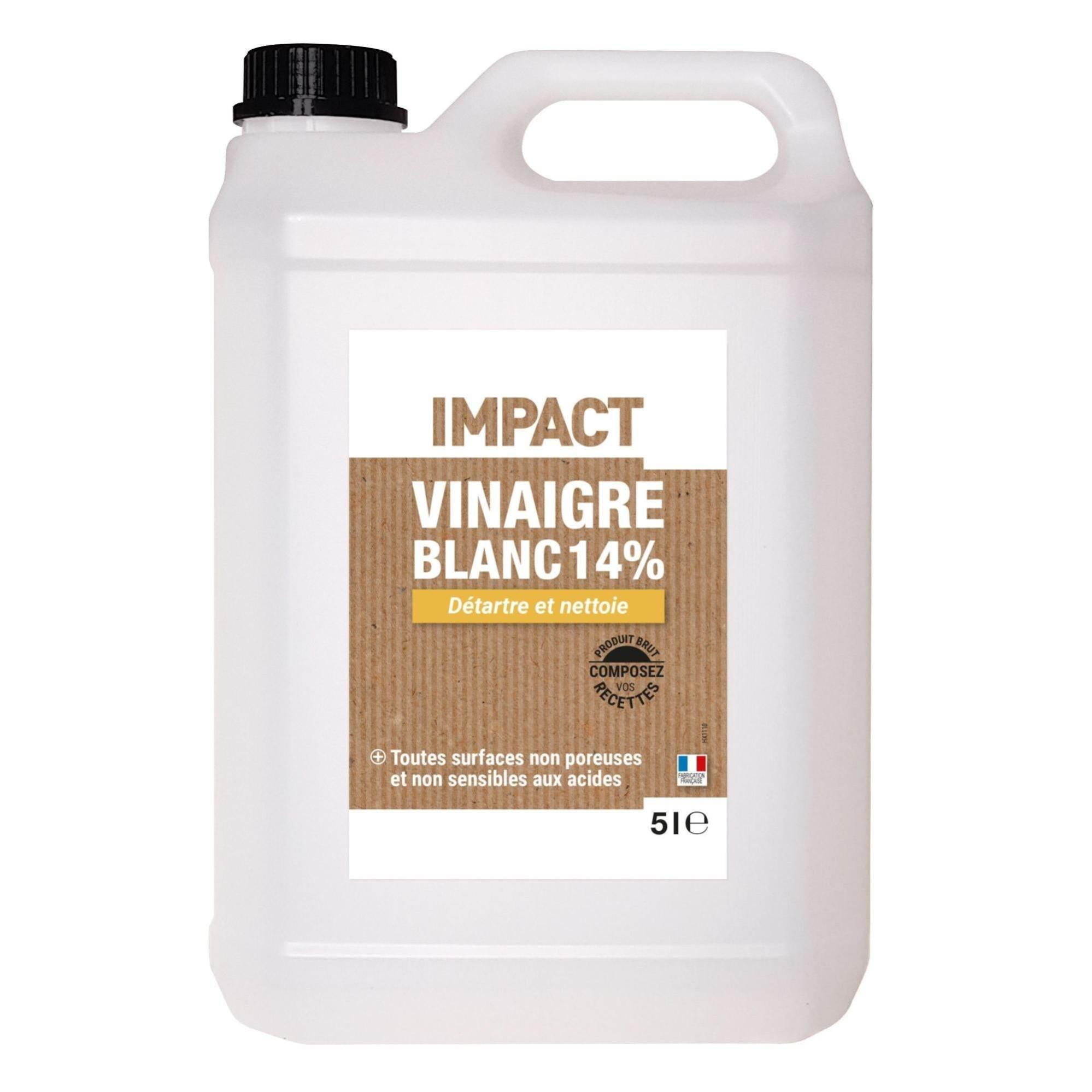 Vinaigre blanc ménager liquide multisurface IMPACT 14% 5L