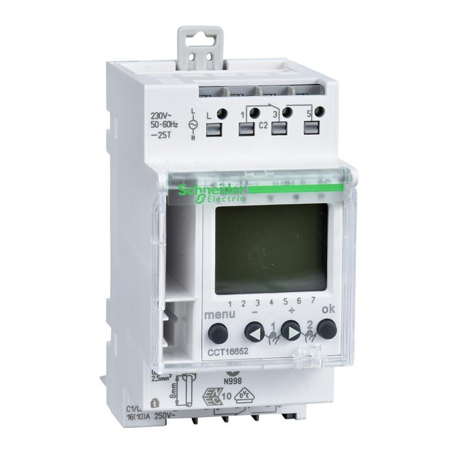 CCT15722 | Interrupteur horaire pour rail DIN Schneider Electric, 230 V CCT15722 | Interrupteur horaire pour rail DIN Schneider Electric, 230 V