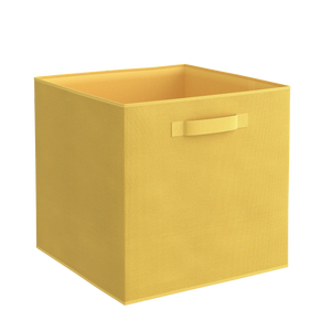 Boîte de rangement en tissu jaune - 31x31x31cm