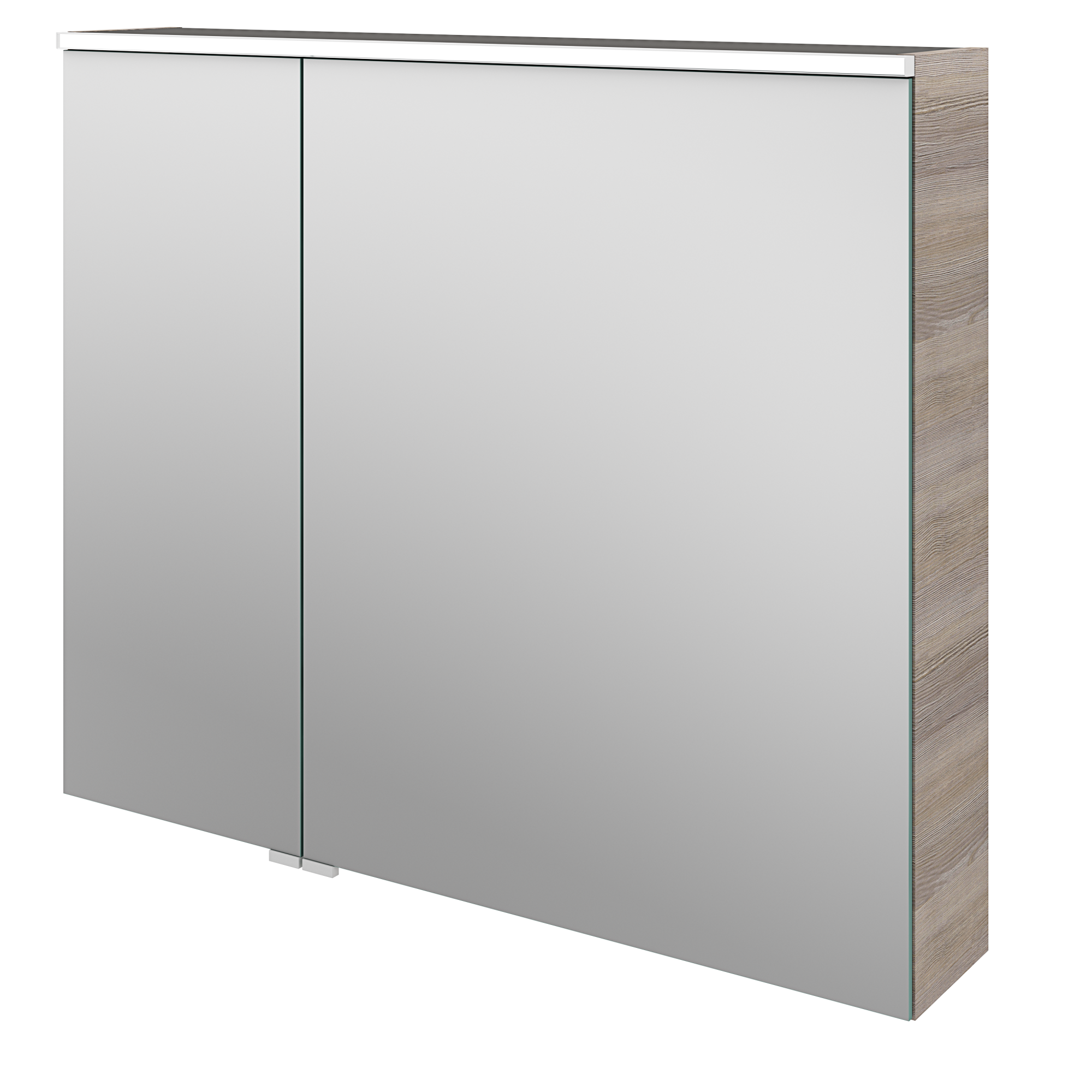 Armoire led 2p de toilette lumineuse l. 90 cm H. 75 cm P. 17 cm, effet chêne gri Leroy Merlin