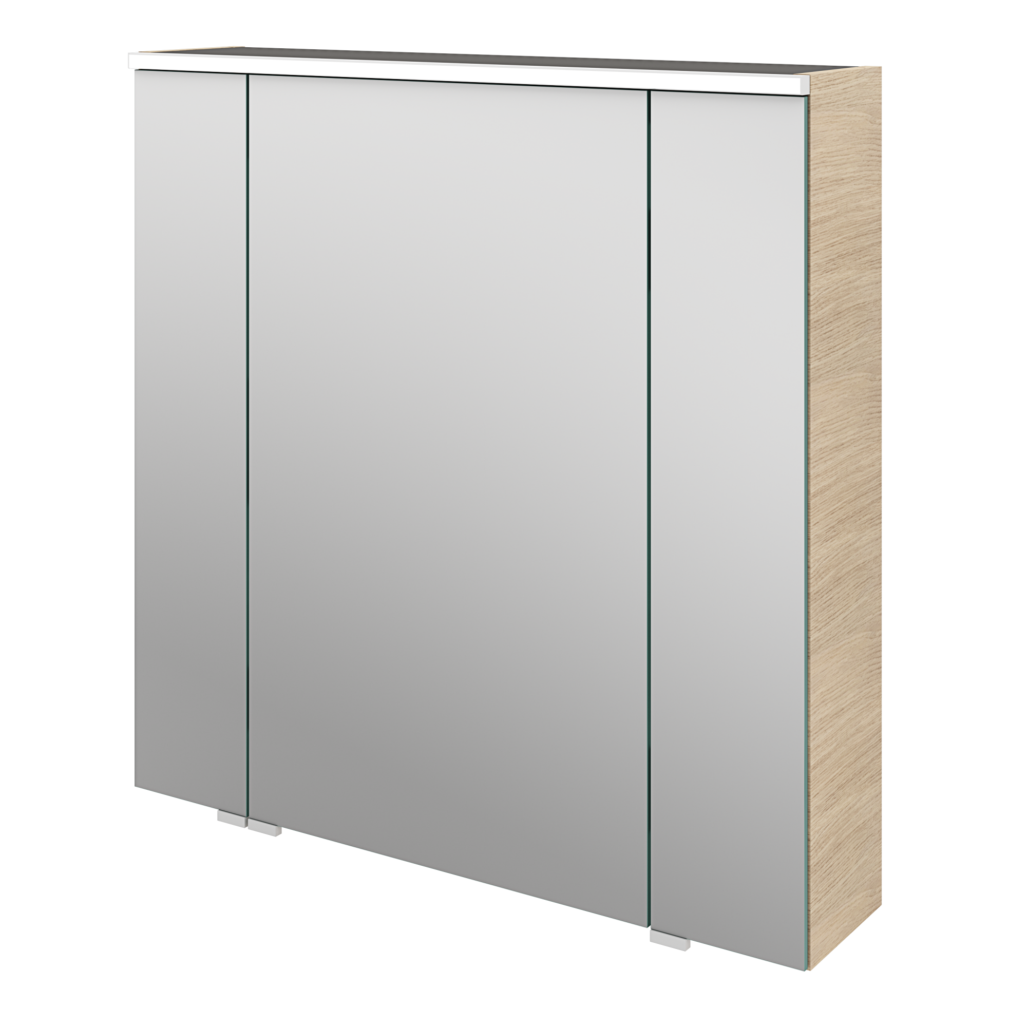 Armoire led 3p de toilette lumineuse l. 75 cm H. 75 cm P. 17 cm, effet