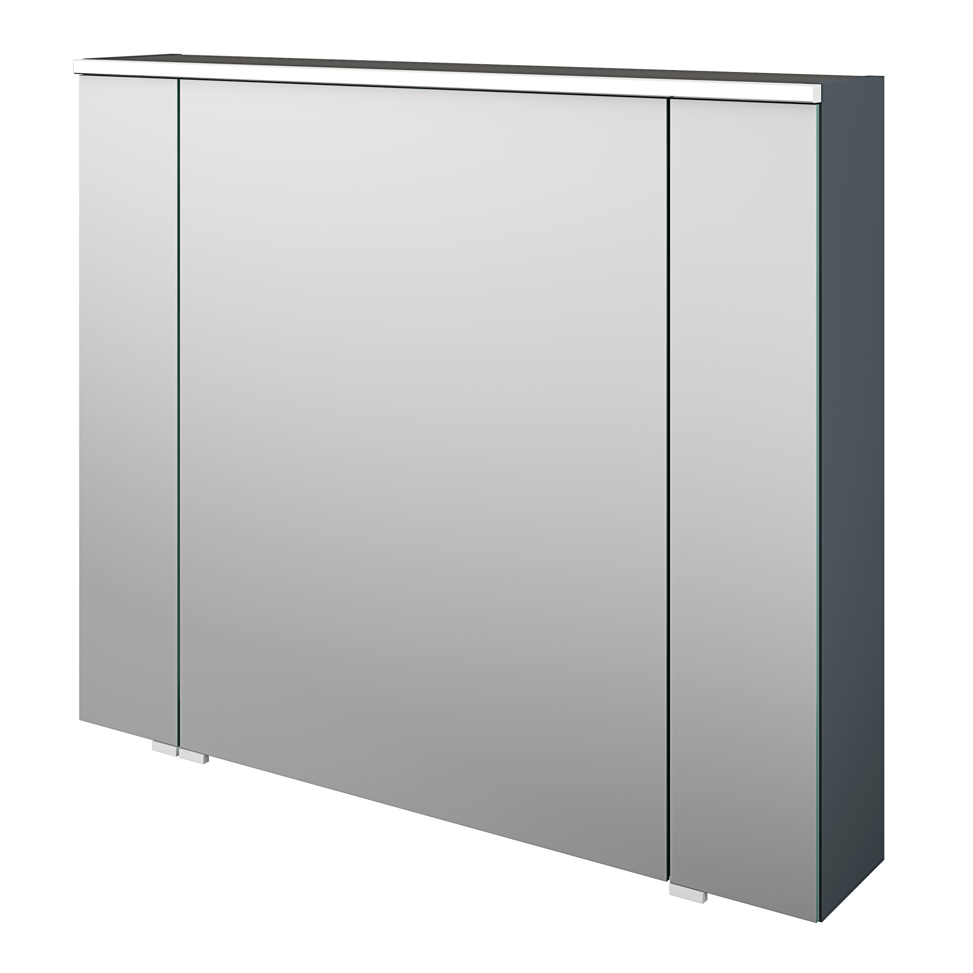 Armoire led 3p de toilette lumineuse l. 90 cm H. 75 cm P. 17 cm, gris