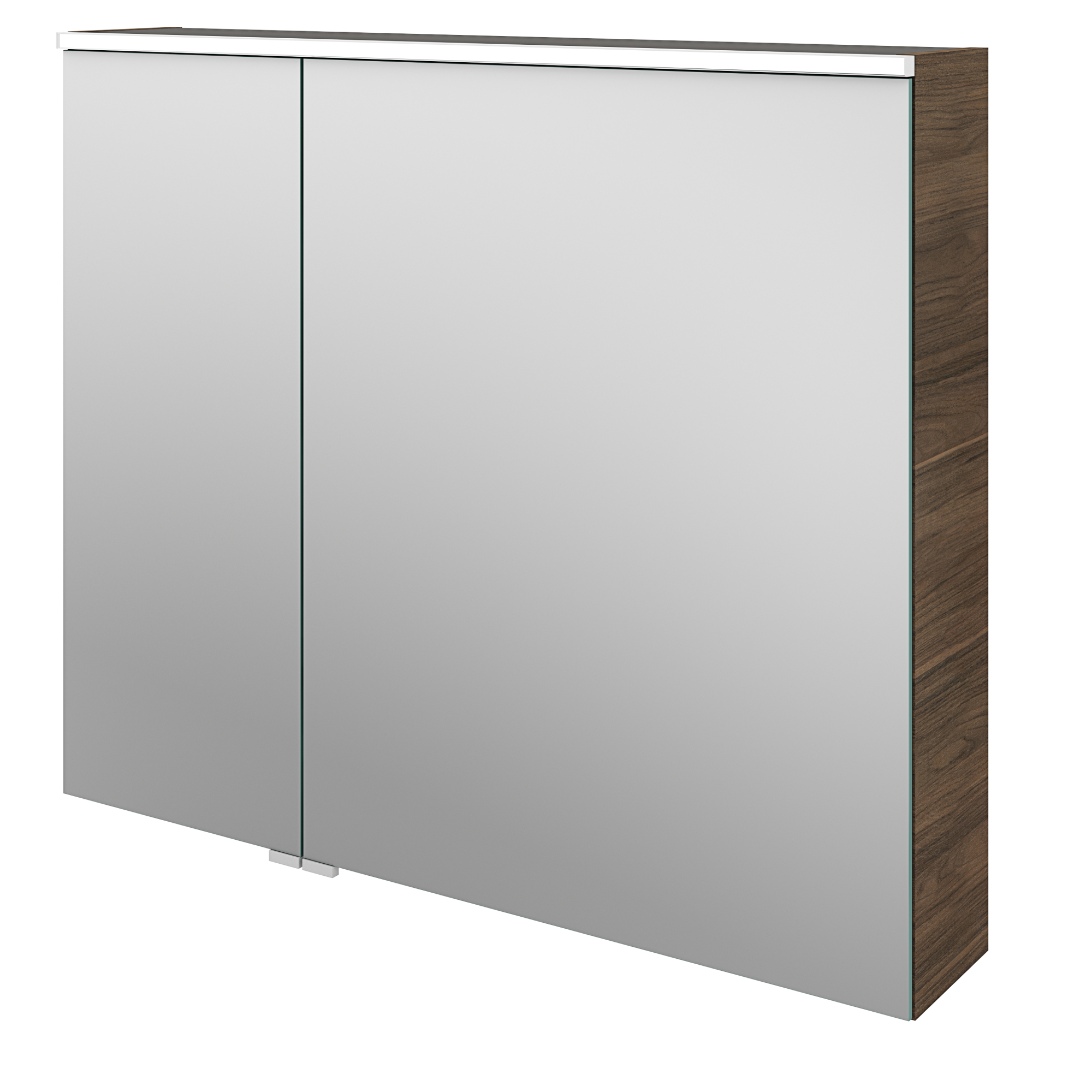 Armoire led 2p de toilette lumineuse l. 90 cm H. 75 cm P. 17 cm, effet noyer Neo Leroy Merlin