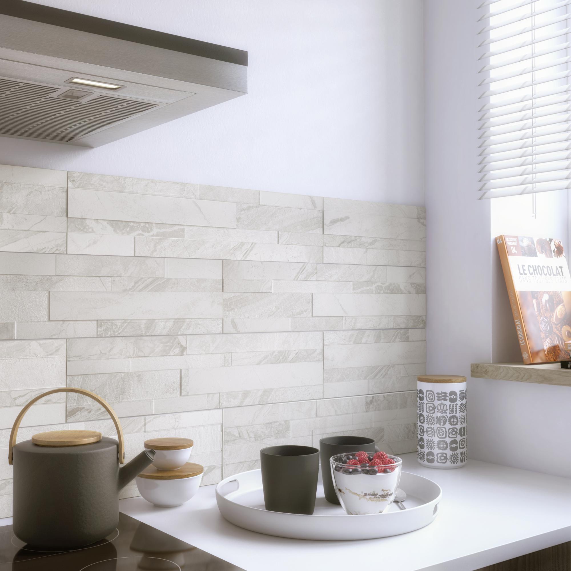 Carrelage mural effet marbre bianco l.15 x L.61 cm Oakland stone