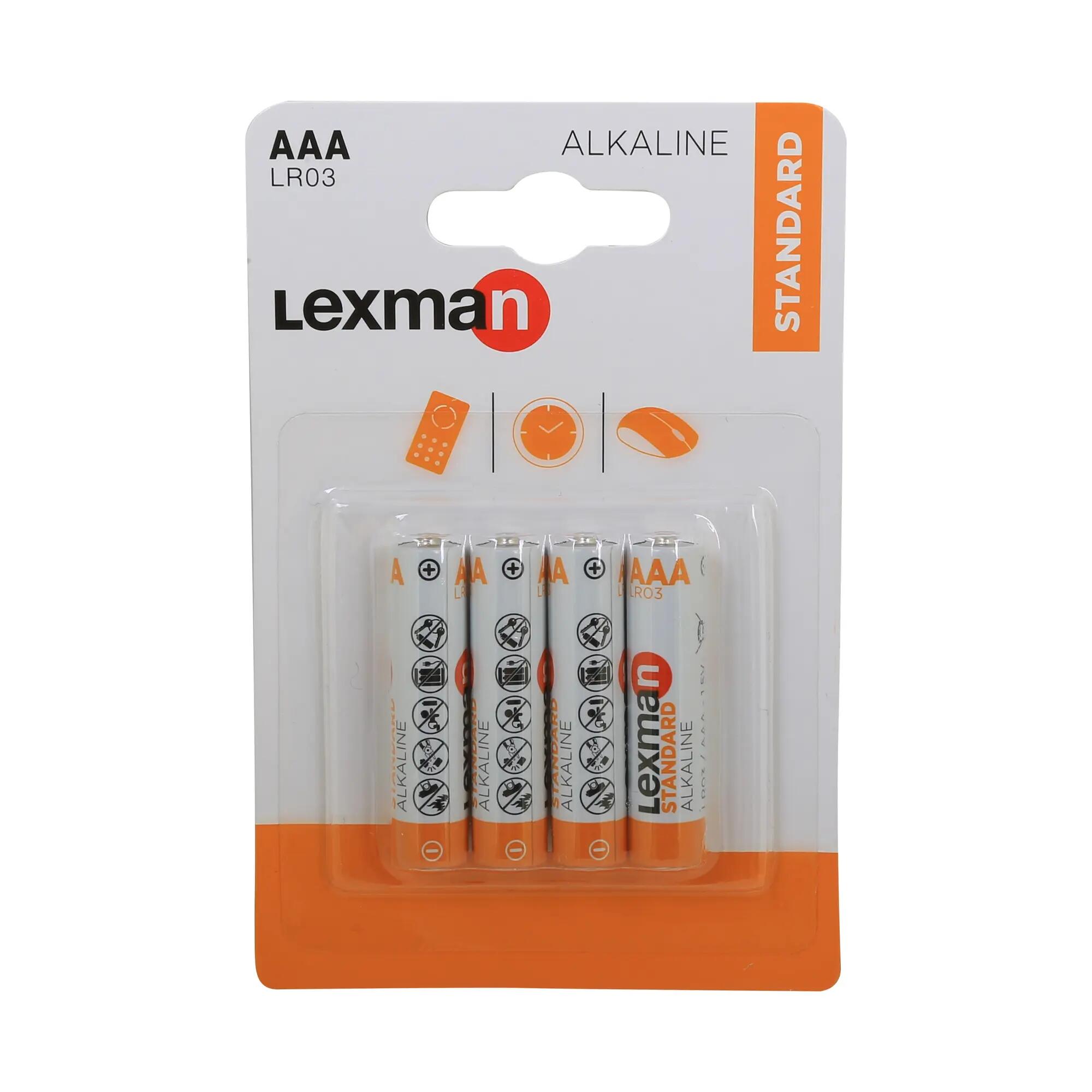 Lot de 4 piles batterie lithium et alkaline lr03 aaa, 1.5 V, LEXMAN