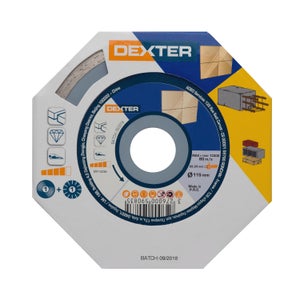 Disque Diamant Multi-Usage Tout Matériaux - Lame à Tronçonner - Meuleuse -  ⌀ 115 mm - Al 22,23mm - Béton, Cuivre, Brique, Pierre, Bois, PVC - DIAMWOOD