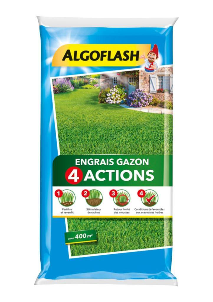 Engrais gazon antimousse ALGOFLASH 6kg 200 m²