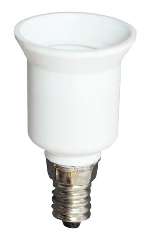 Adaptateur convertisseur e14 a e27 douille lampe ampoule led adaptation  culot 12v 24v 48v 220v