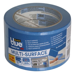 ScotchBlue Scotch Ruban de masquage multi-surfaces Bleu 24 mm x 41 m 1  rouleau/paquet – Ruban adhésif bleu pour peinture et décoration, intérieur  et extérieur, pour plusieurs surfaces, 70% PEFC : 
