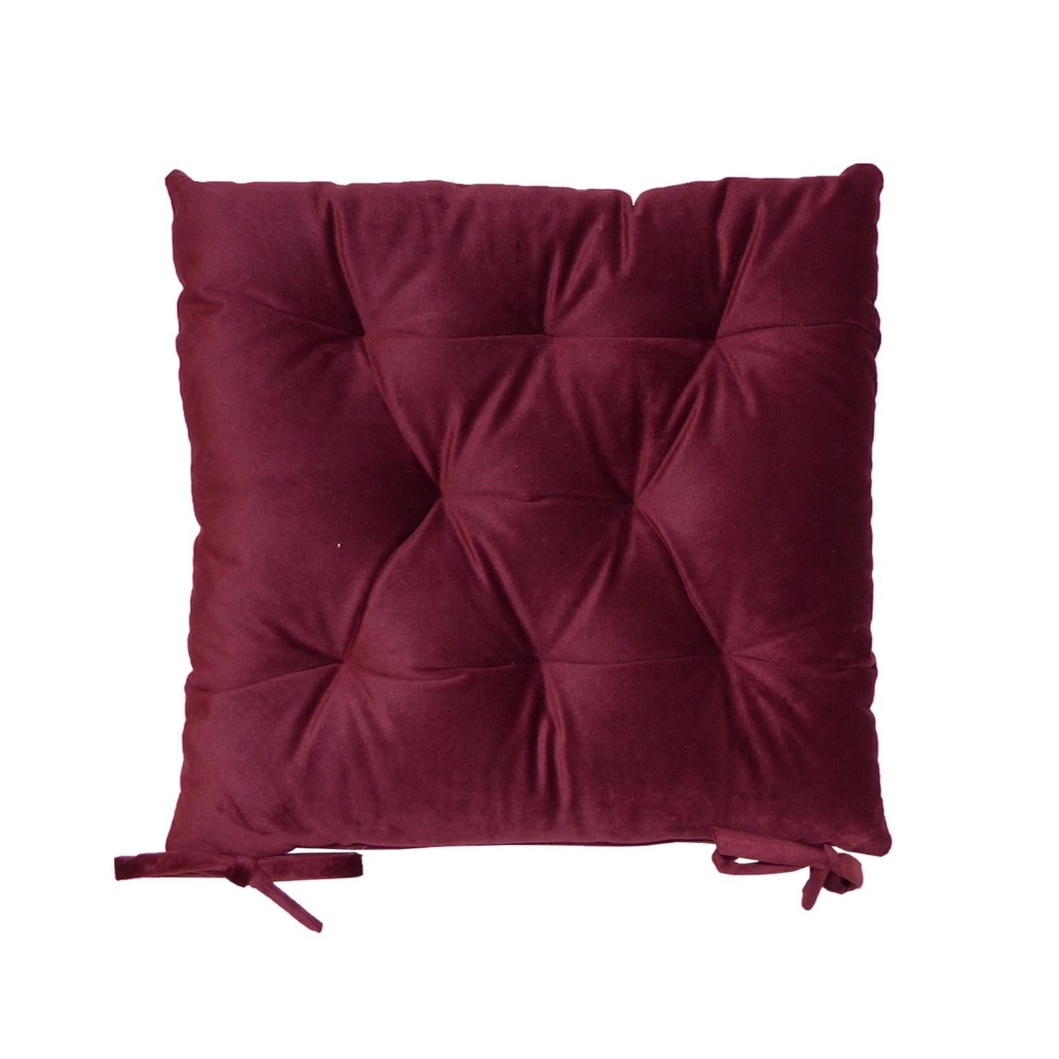 Galette De Chaise Velours Bordeaux L X H Cm Leroy Merlin