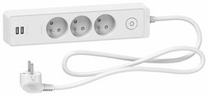 Flkwoh Multiprise Electrique USB 3 Priser, Multiprise Usb C Avec 3 Interrupteurs  Individuels Prise Connecte Multiprise Murale Avec 3 Porter USB 5V/17W