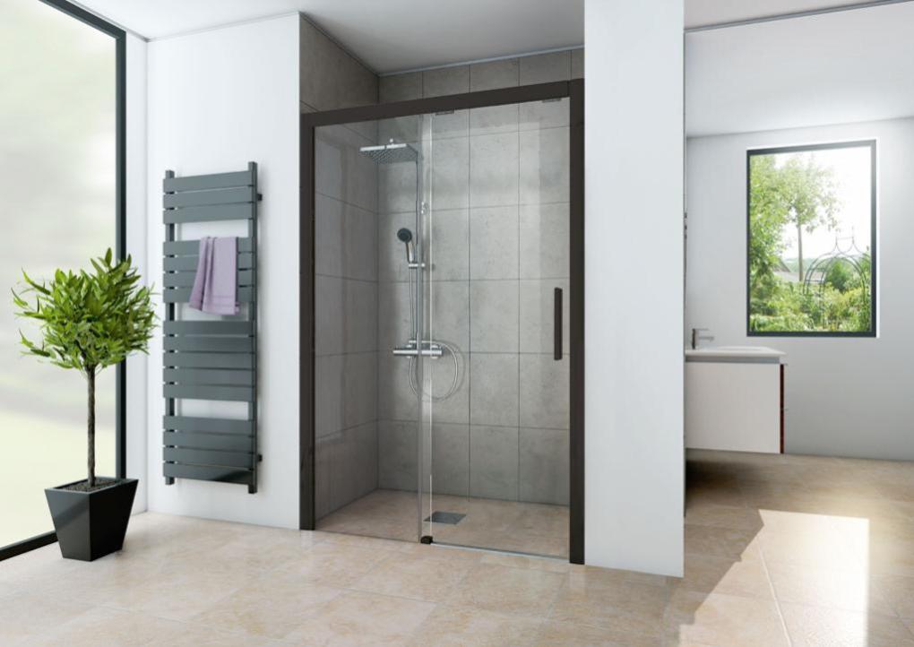 Porte De Douche Coulissante 170 Cm Transparent Adena