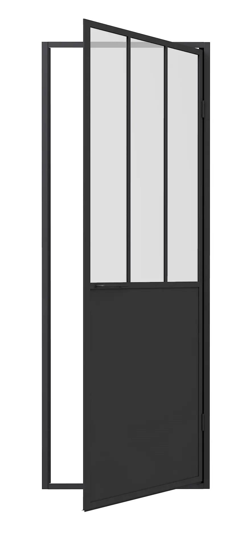 Porte de douche industrielle pivotante transparent, noir 80 cm, Artelo | Leroy Merlin