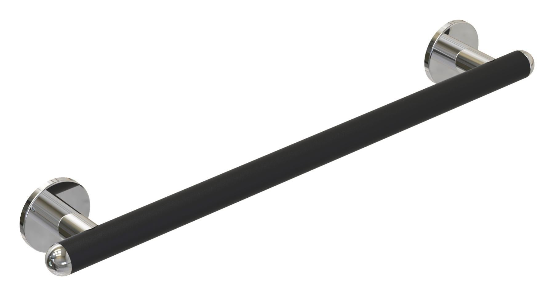 Barre de sécurité à fixer, acier époxy, L.63 cm, noir mat ral 9005