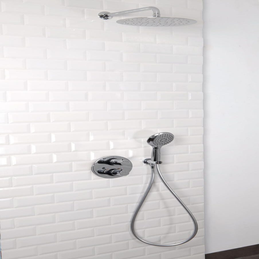 Colonne de douche noire EBONY carrée avec douche de tête carrée 300 mm  SARODIS