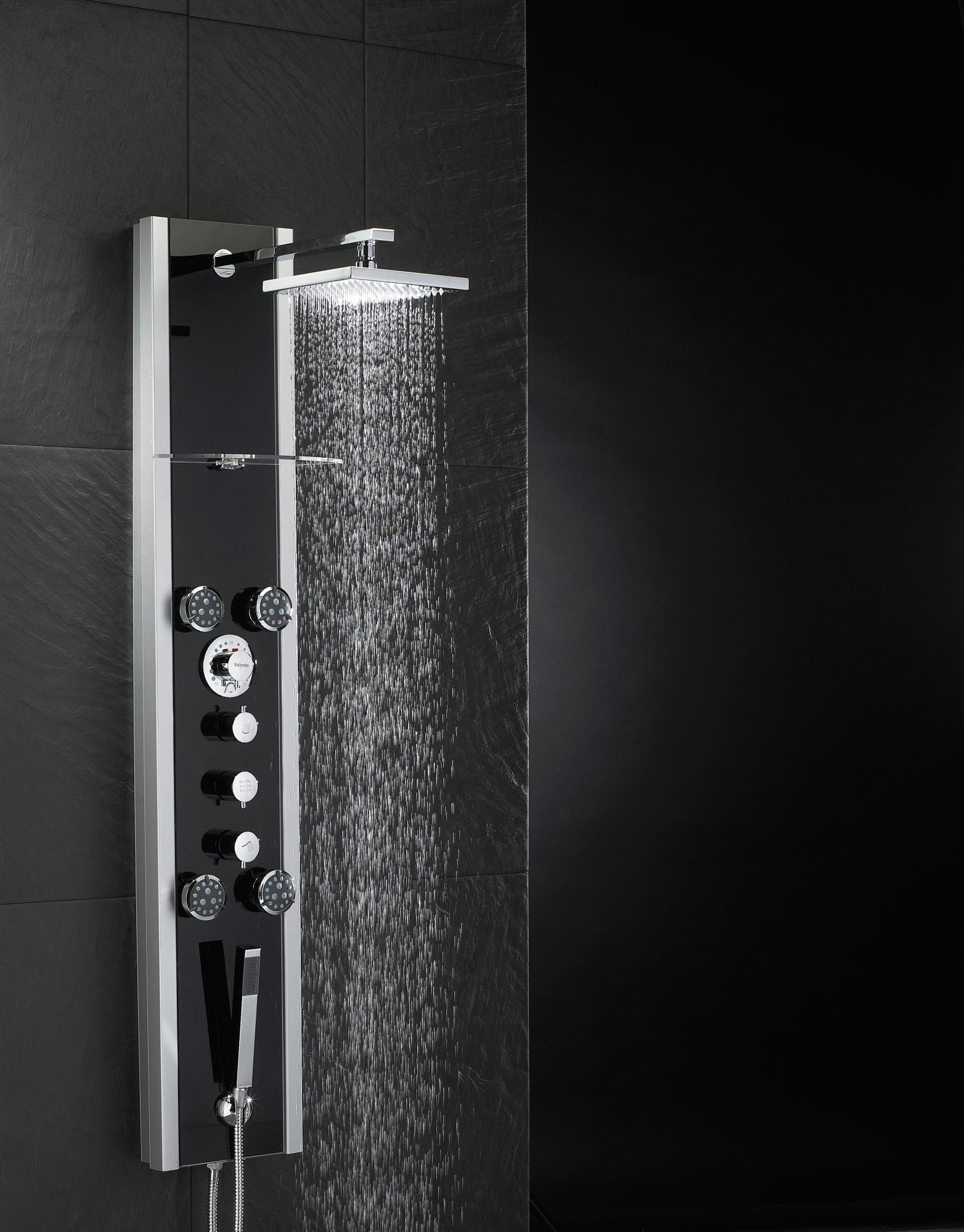Colonne de douche hydromassante avec gris, Valentin