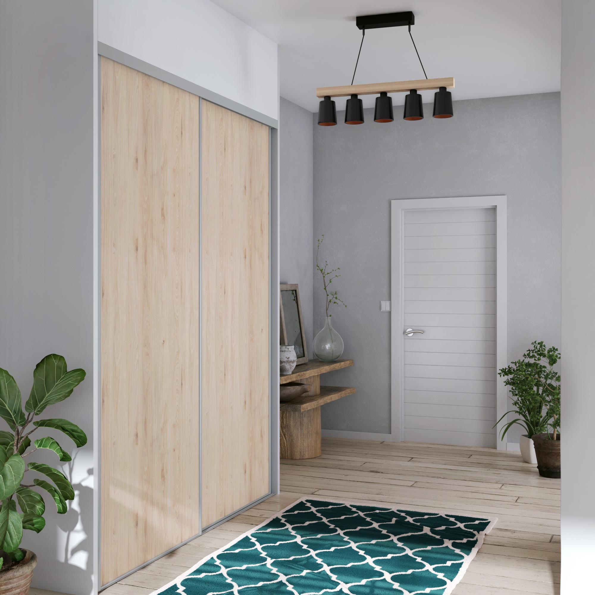 Porte de placard coulissante effet chêne naturel l.98.7xH.250cm Leroy Merlin