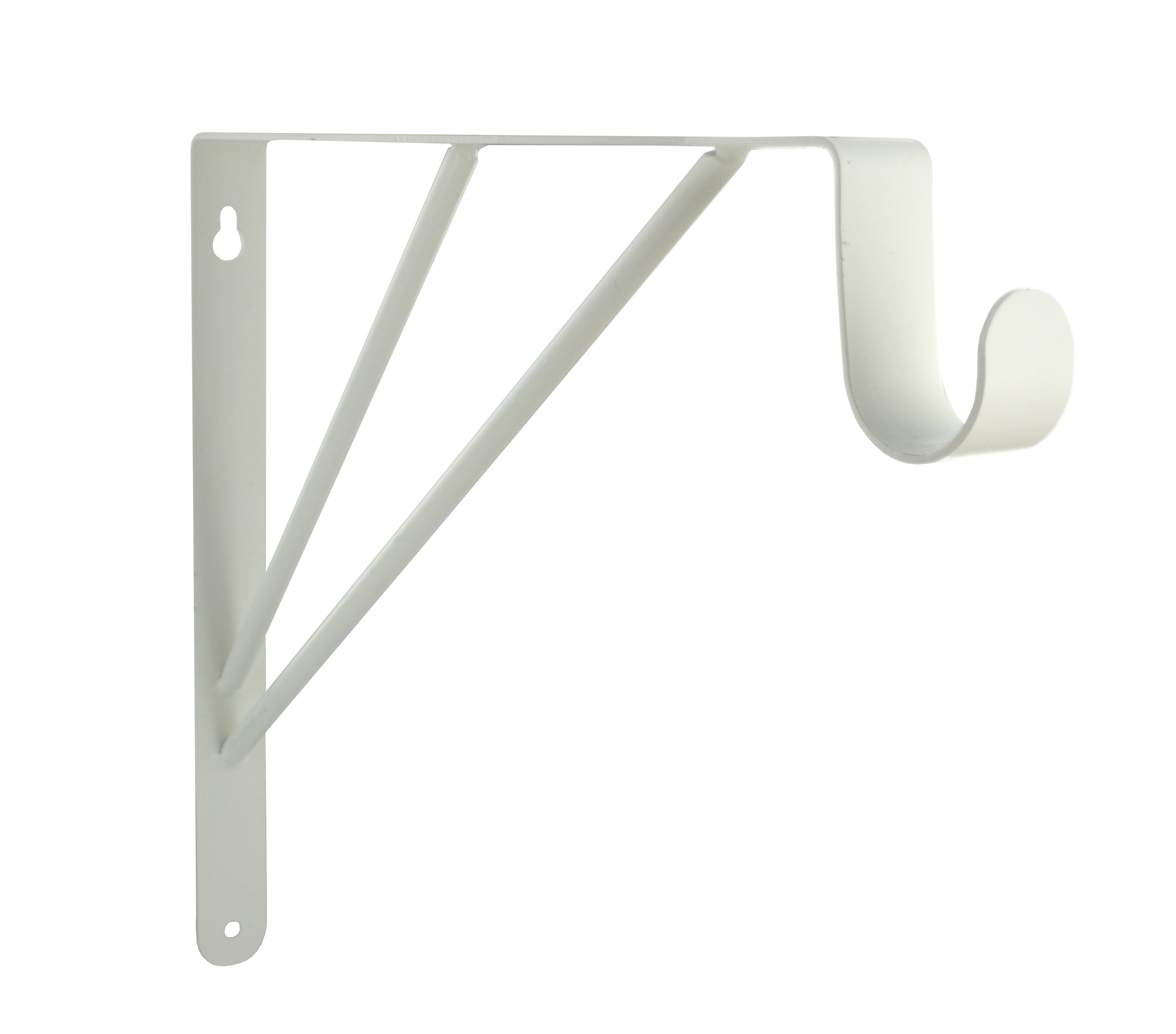 2 supports aluminium blanc pour tringle de penderie ø1,8 x 4 cm