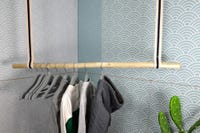 1 tringle de placard ronde en bois de qualité supérieure pour suspendre des vêtements, barre transversale de garde-robe, tringles à suspendre en bois naturel avec supports d'extrémité pour l 1 tringle de placard ronde en bois de qualité supérieure pour suspendre des vêtements, barre transversale de garde-robe, tringles à suspendre en bois naturel avec supports d'extrémité pour l