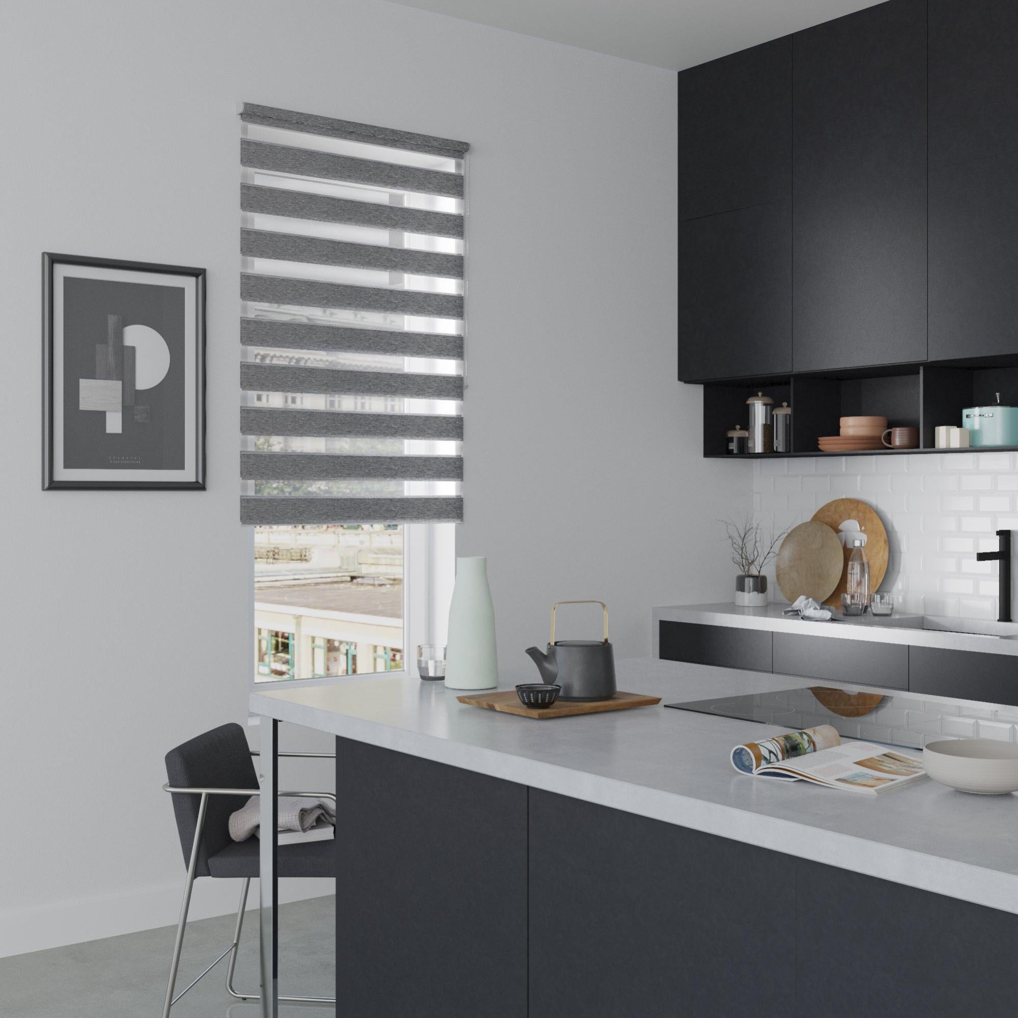 Store enrouleur jour / nuit Authentic anthracite, l.90 x H.190 cm