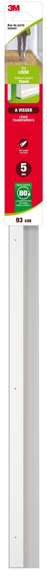 Bas de porte à visser bavette AXTON, L. 100 cm blanc