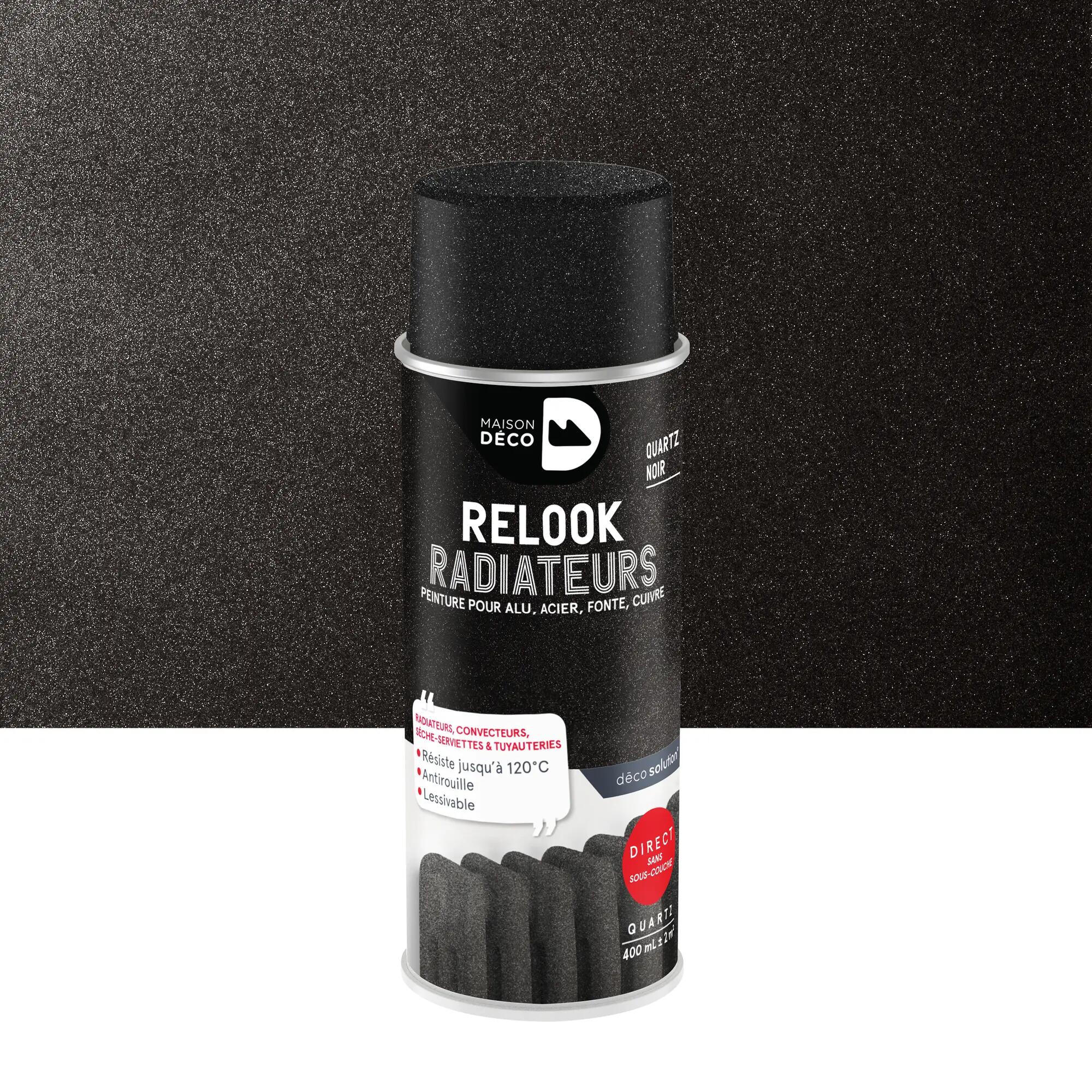 Bombe de peinture Relook tout MAISON DECO noir pailleté mat 400 ml