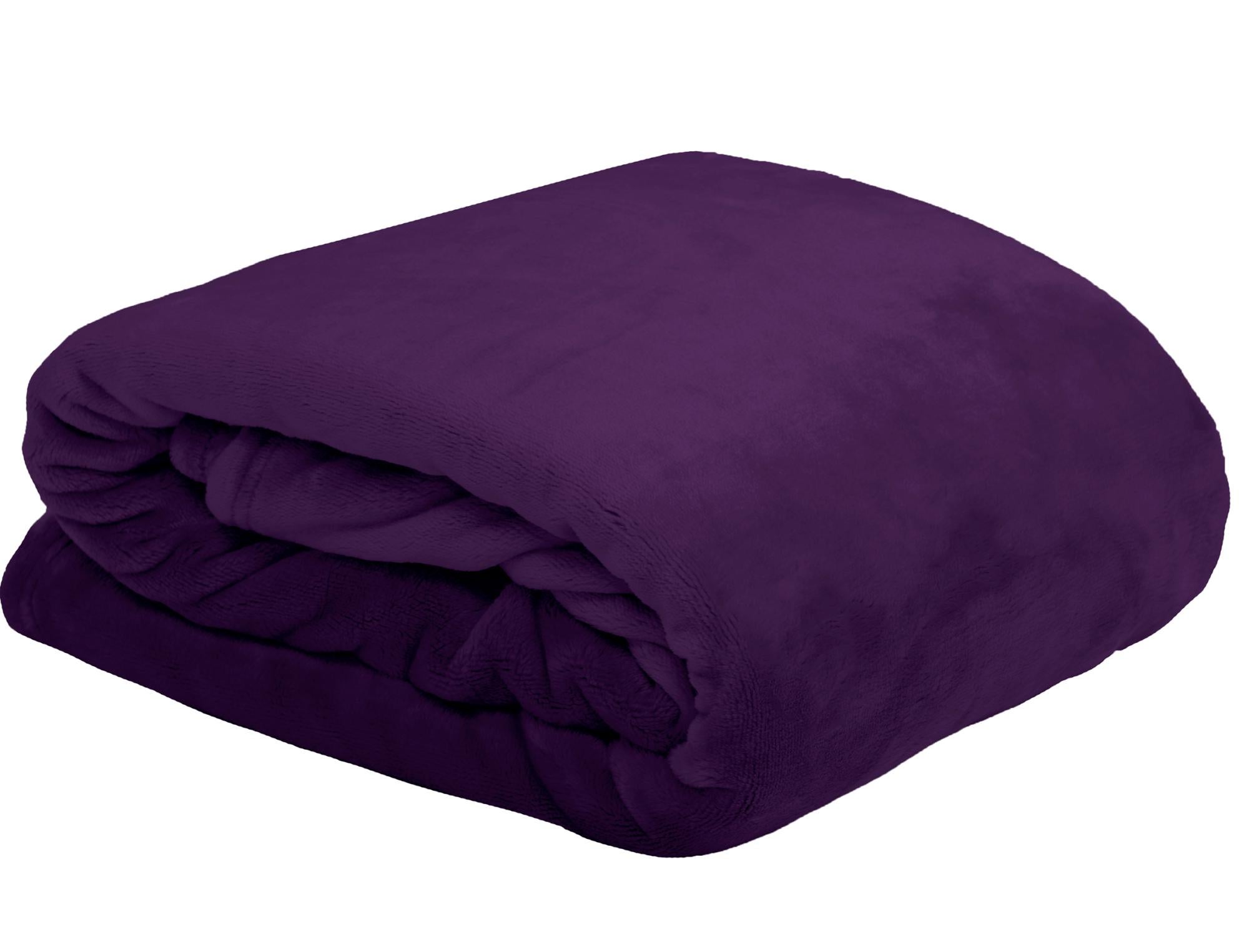 Plaid Doudou, violet l.180 x L.220 cm | Leroy Merlin