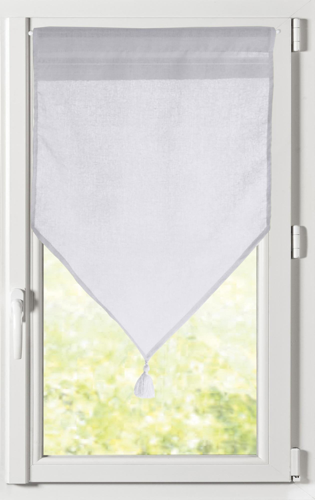 Rideau Voilage à Pattes Linder 70x160 Cm - Tissu Poly Lin, Gris Clair - Déco Et Protection Lumière, Lavable Machine