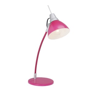 Lampe de Bureau Articulée Rose Pince E14 - CristalRecord