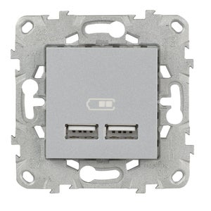 Prise USB C Unica Schneider- 65W - Aluminium