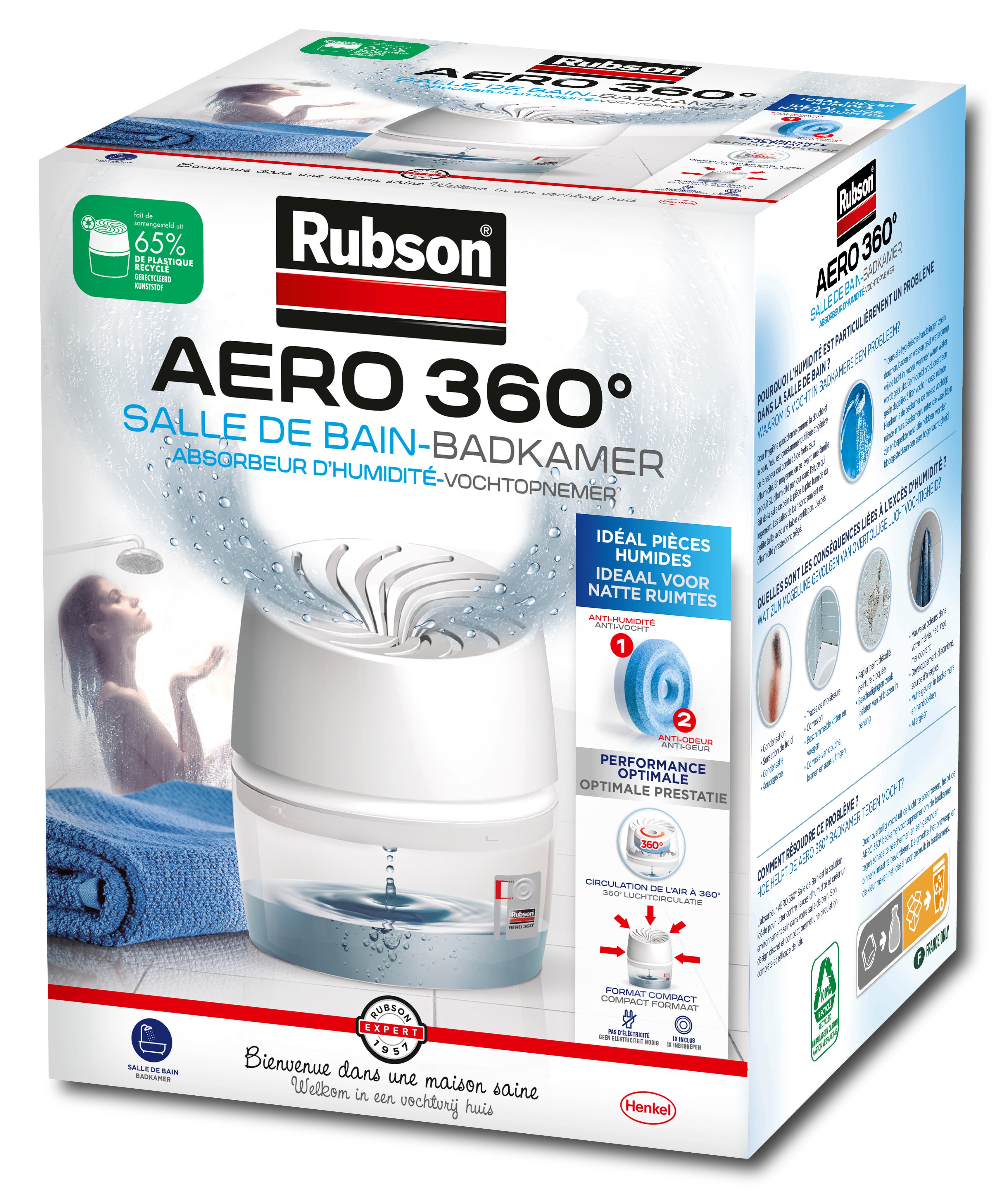 Rubson Pack de 4 recharges Aero 360 Lavande