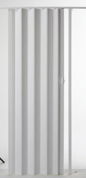 Porte pliante PVC accordéon verre opaque pin blanchi 88,5x214cm