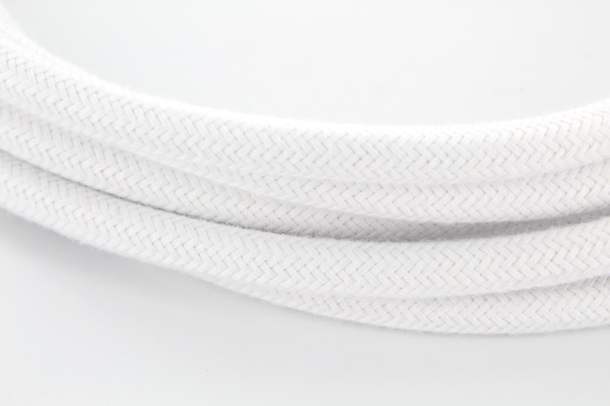 Coton Blanc Fil Électrique Rond Gaine De Tissu 2x0,75 3 m 