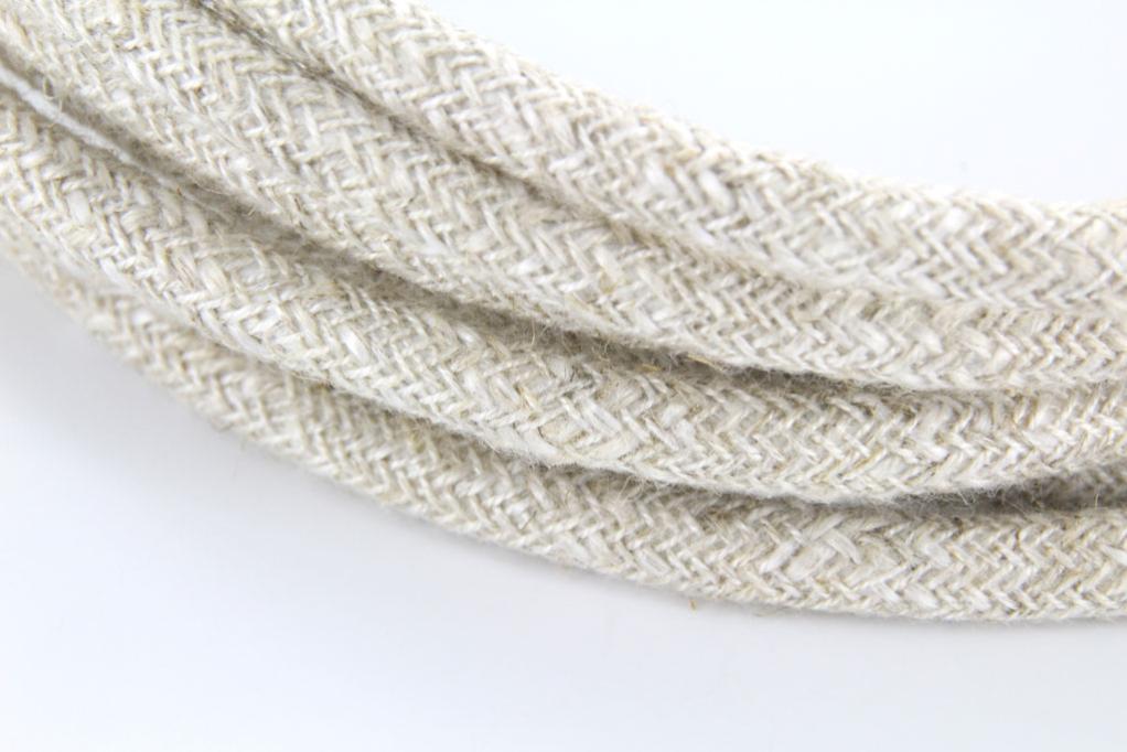 Cable textile lin naturel neutre HO3VV-F 2x0,75mm2 3m CHACON | Leroy Merlin