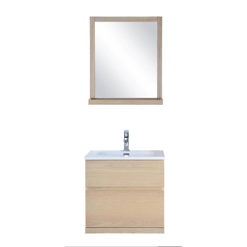 Meuble salle de bains 3 pièces, Enio l.60 x H.60 x P.46 cm, effet chêne, Enio