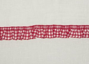 Paire De Vitrages Droits Linder - Taille 45 X 90 Cm - 100% Polyester - Torchon Rouge à Pattes - Déco Authentique Pour Cuisine Ou Salle De Bain