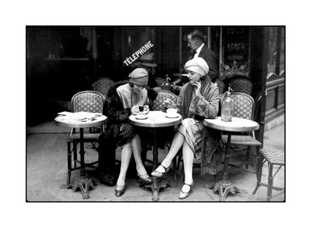Affiche Café et cigarette, noir & blanc l.80 x H.60 cm