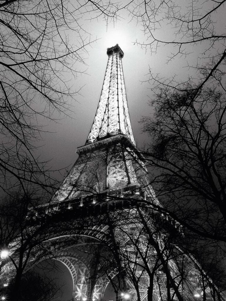 Affiche La Tour Eiffel, noir & blanc l.60 x H.80 cm