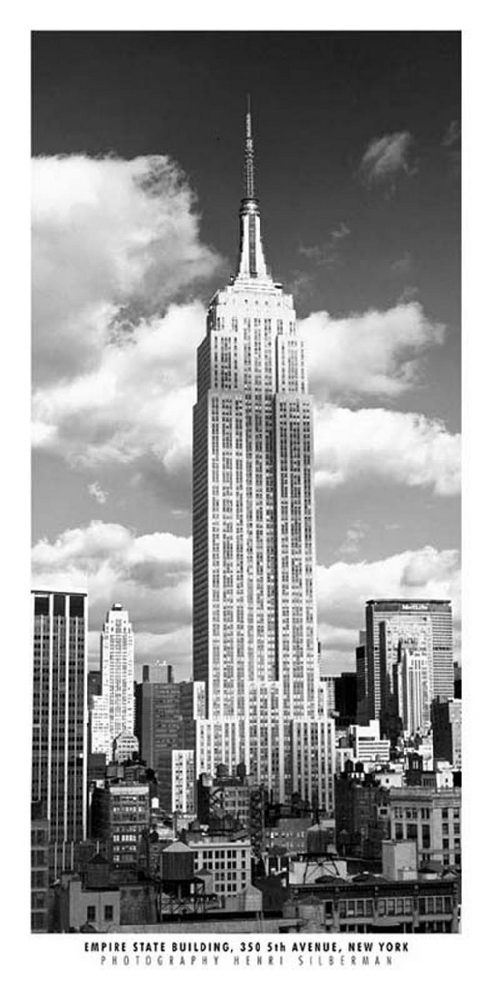 Affiche Empire State Building noir blanc l.50 x H.100 cm