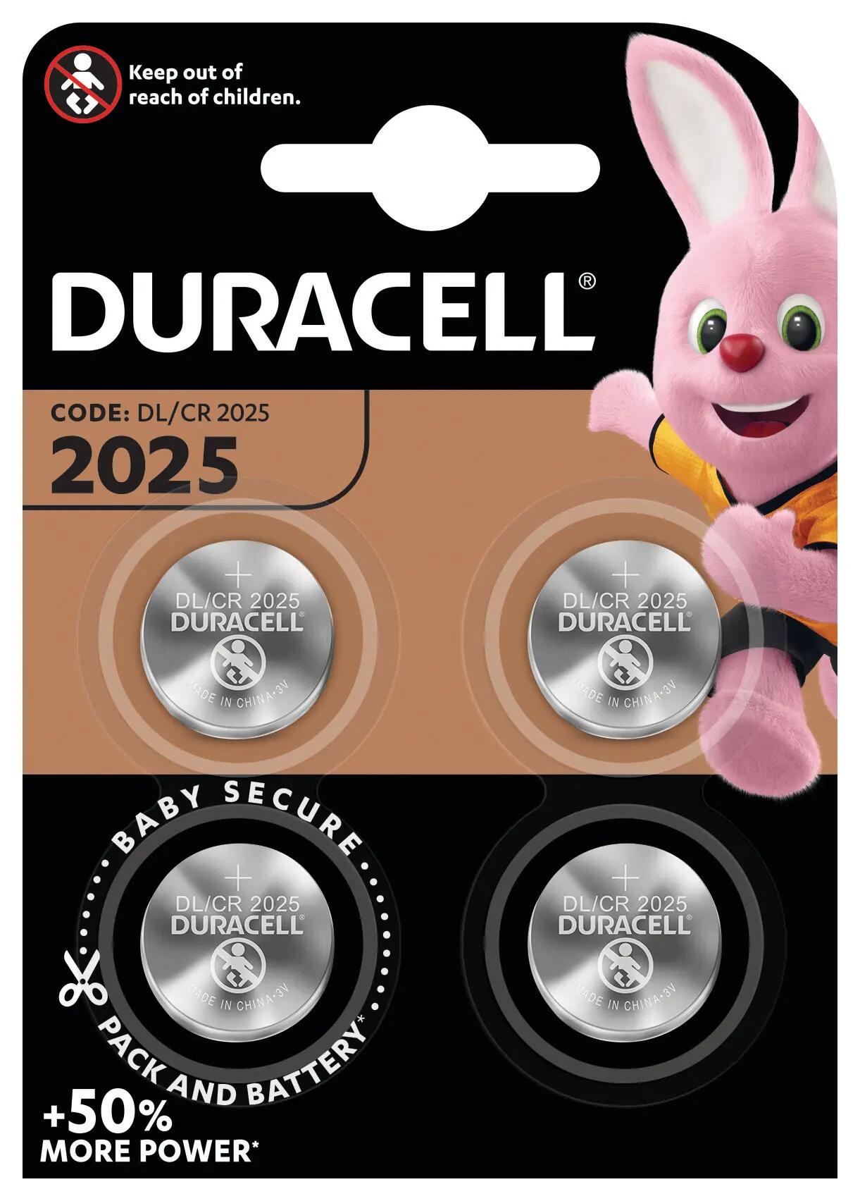 Lot De 4 Piles Lithium CR2025 DURACELL | Leroy Merlin