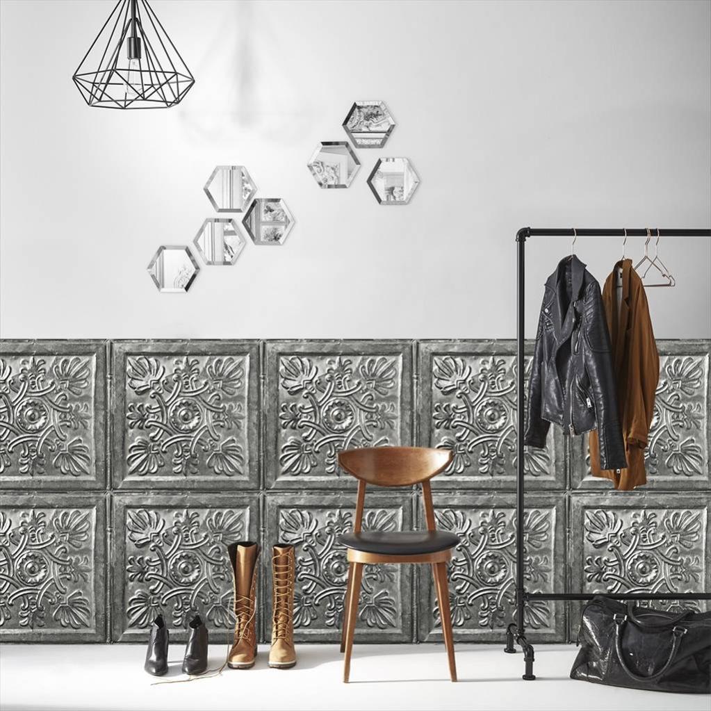 Papier peint vinyle Plaques victoriennes CHARLES zinc Leroy Merlin