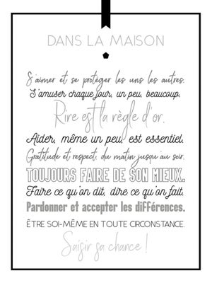 Poster en papier noir et blanc 50x70 cm PALMI