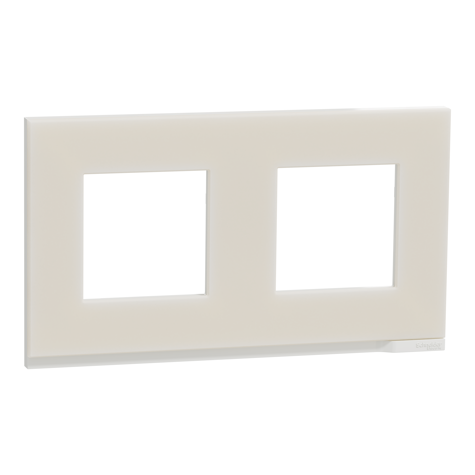 plaque-double-unica-pure-schneider-electric-translucide-liser-blanc