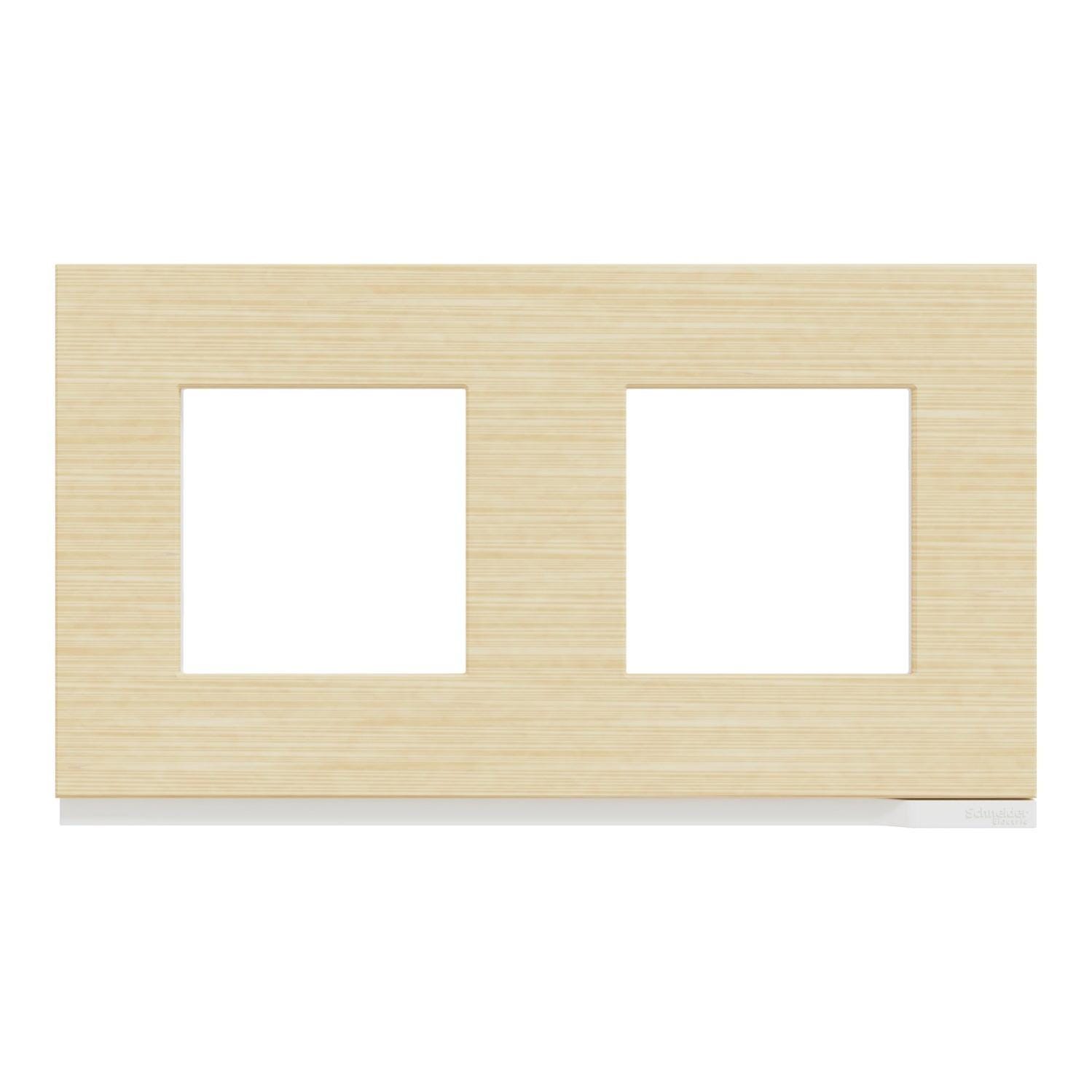 Plaque Double Unica Pure SCHNEIDER ELECTRIC Bois Nordique Liser plaque-double-unica-pure-schneider-electric-bois-nordique-liser