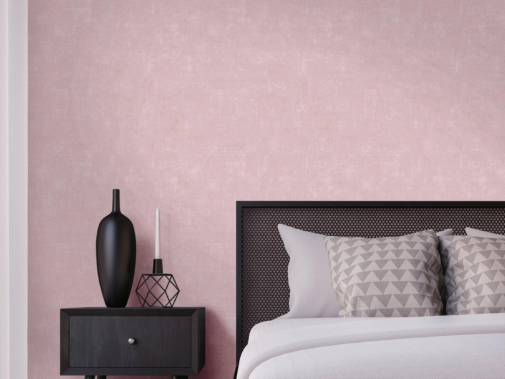Papier peint vinyle Heritage uni rose | Leroy Merlin