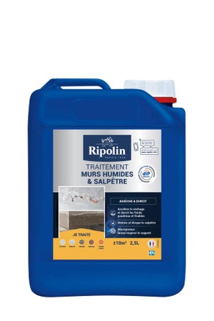 Peinture anti-humidité blanc satin Ripolin 2,5L + 20% gratuit