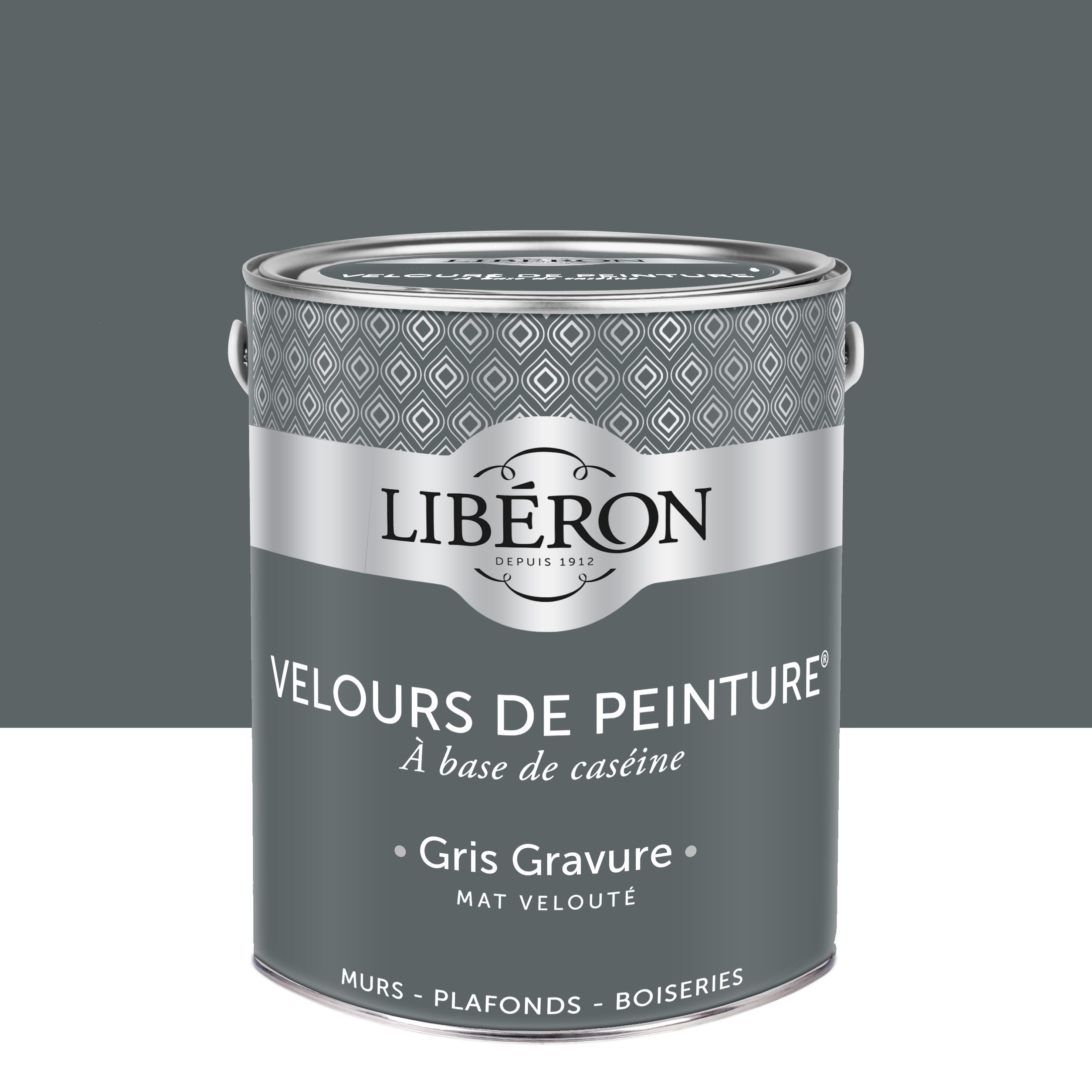 Vaisselier en merisier peint en gris gustavien de liberon, intérieur gris  nuée et tapisser…