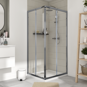 Porte de douche pivotante NOVELLINI 80 cm Verre transparent profilés  chromés - Oskab
