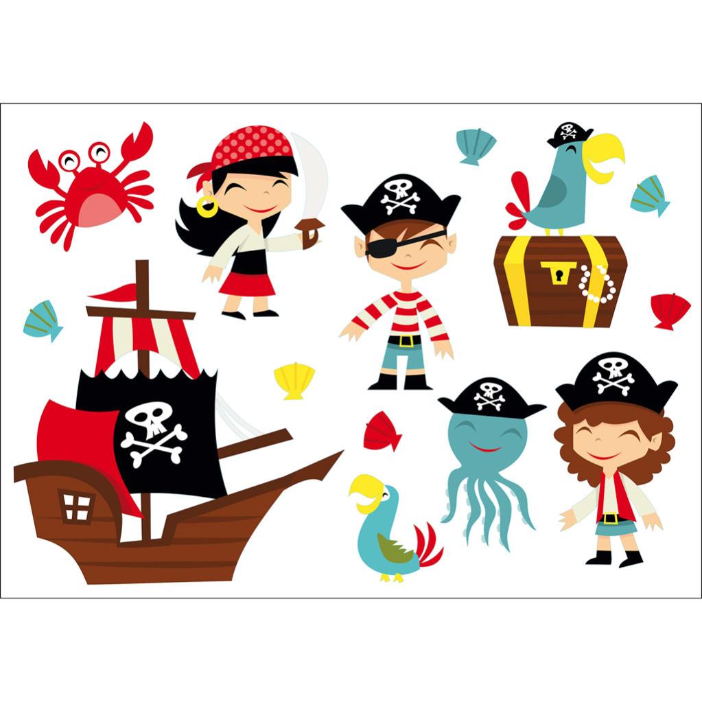 Stickers Decoratifs Sticker Deco 48x68cm Pirates 48 Cm X 68 Cm Leroy Merlin