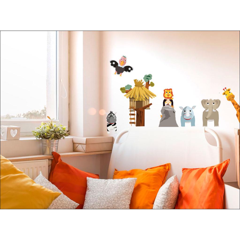 Stickers Decoratifs Sticker Deco 48x68cm Zoo Animaux 48 Cm X 68 Cm Leroy Merlin